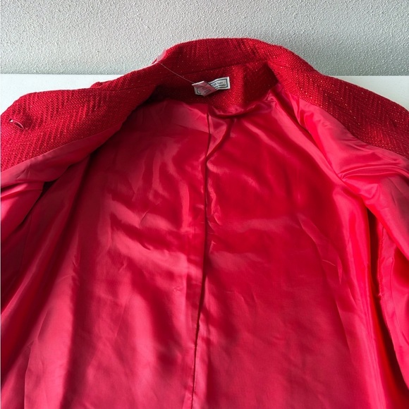 Simonton Says Red Size S Button Long Sleeve Jacket Quiet Luxury Career Church - Picture 13 of 15